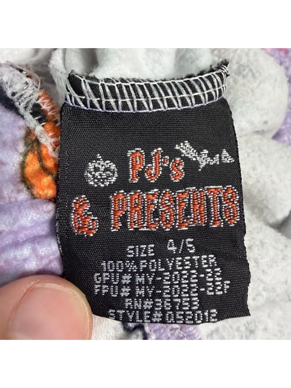 vintage y2k 2000s halloween 2 piece pajama set pumpkins ghost size 4/5 lavender